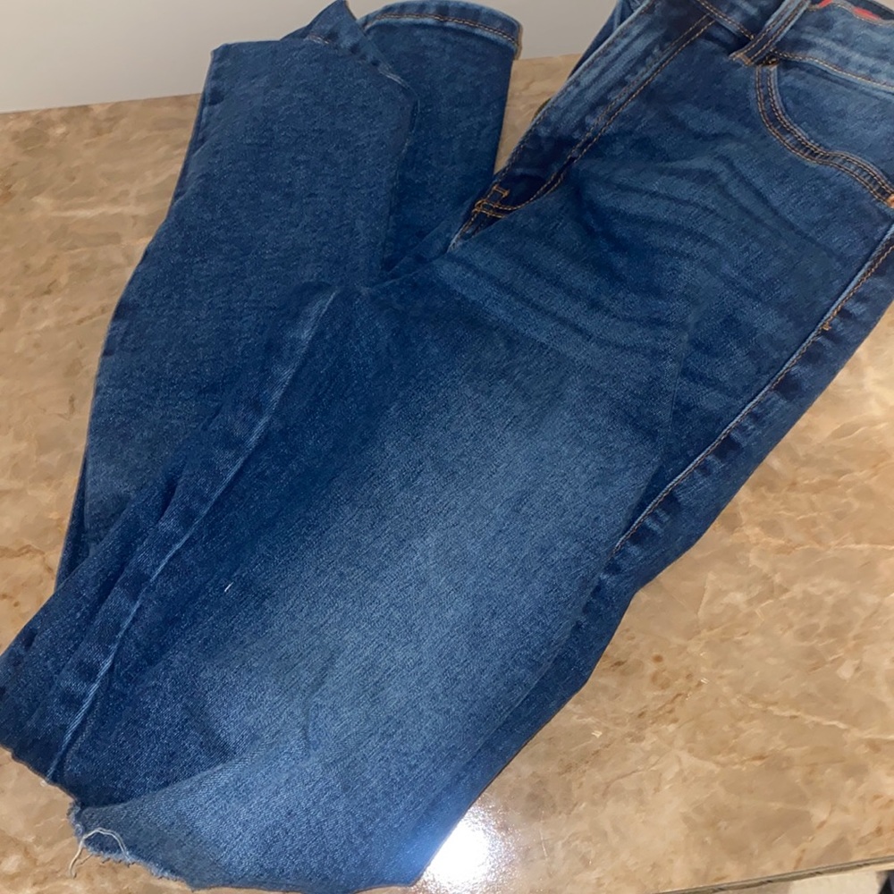 Blue ripped jeans